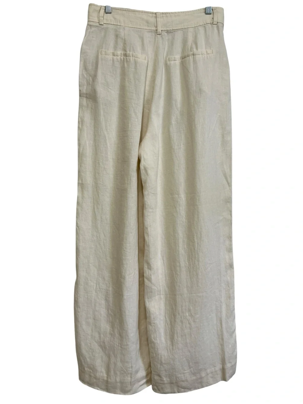 Everlane The Linen Way-High Drape Pant Wide-Leg Bone Cream Size 8